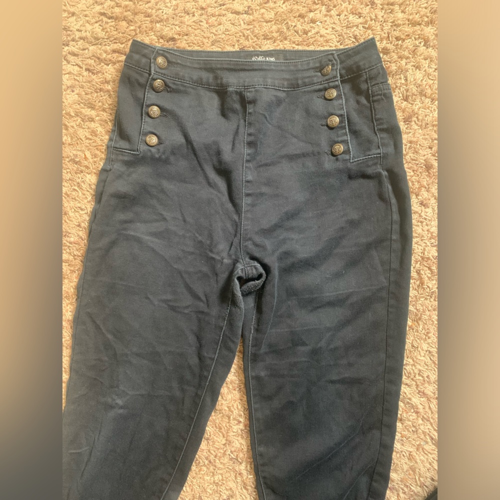 ModCloth cello sailor skinny jeans high waisted black size 11